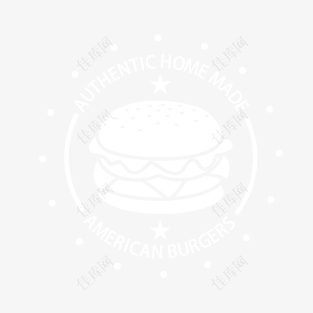 白色汉堡宣传标签矢量图