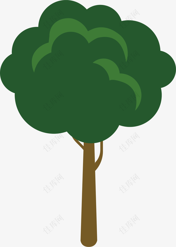 矢量图绿色的大树