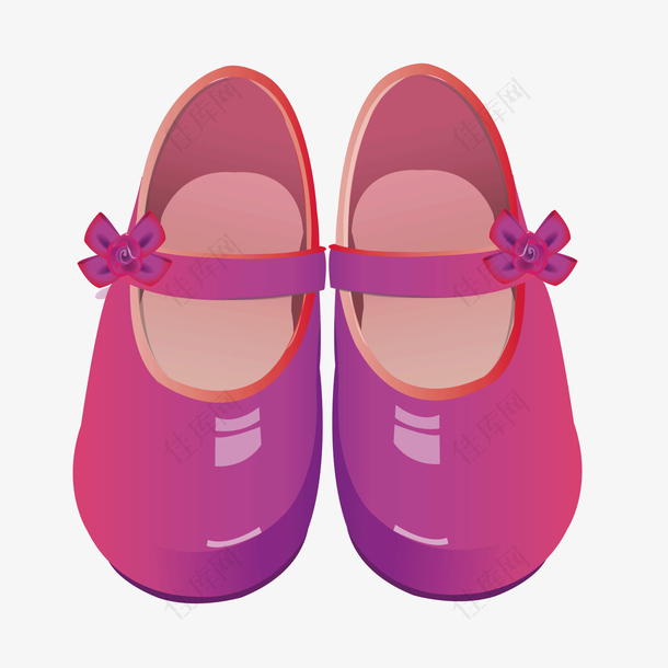 矢量紫红色女士单鞋卡通