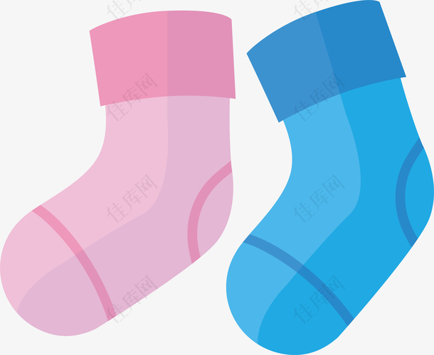彩色袜子婴儿物品图标矢量素材