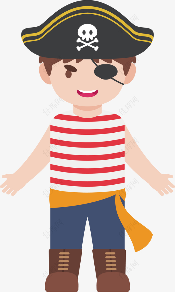 海盗装扮的男孩