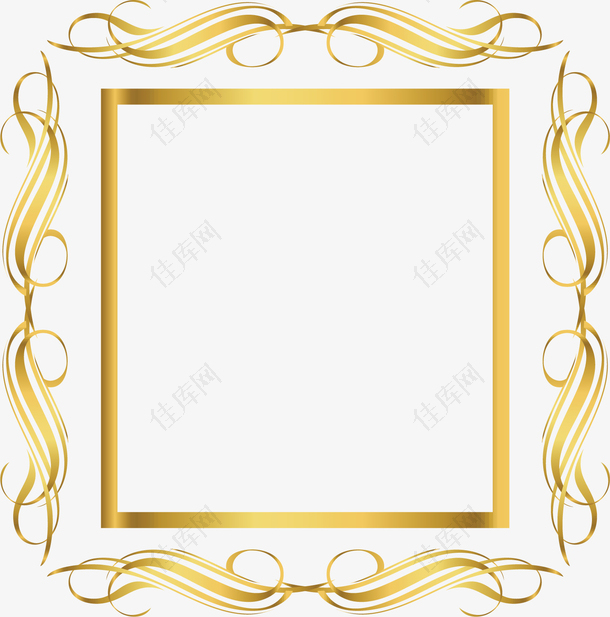 矢量图设计金色花纹边框