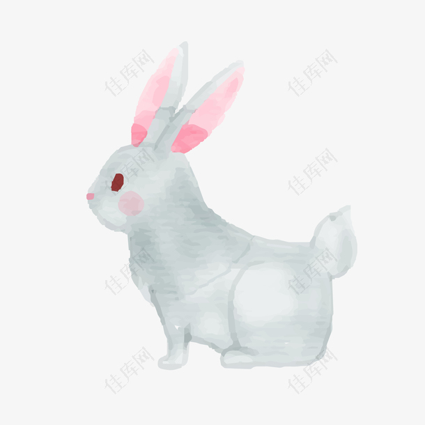 灰色的小兔子设计矢量图