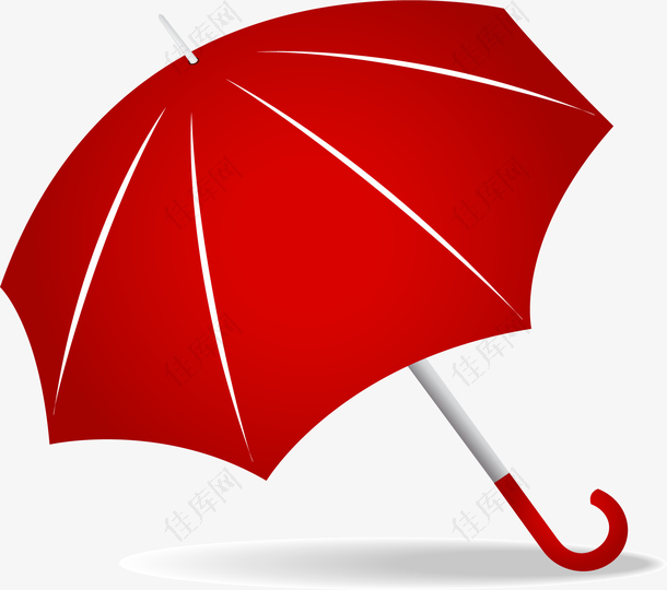 矢量图手绘红雨伞