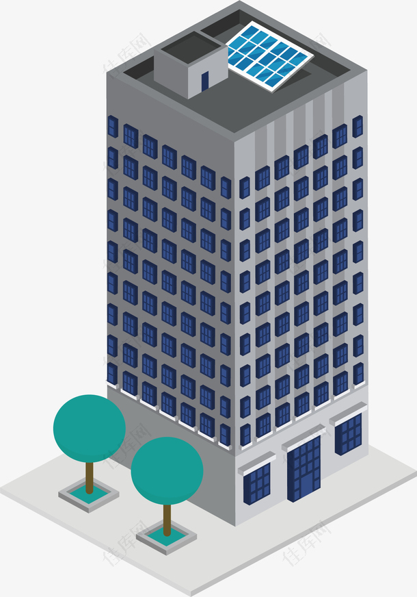 公司商务风大楼模型