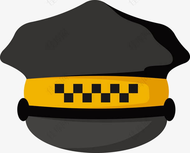 一顶黑色警察帽子