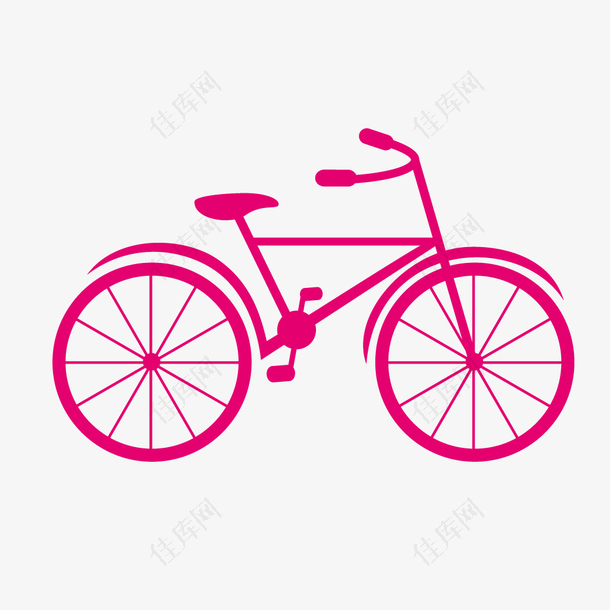 粉色少女系卡通简单自行车