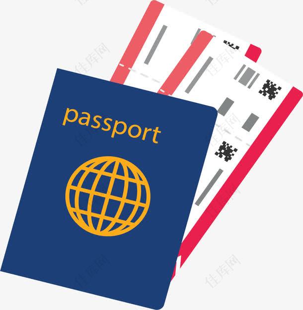 旅游季度假护照机票