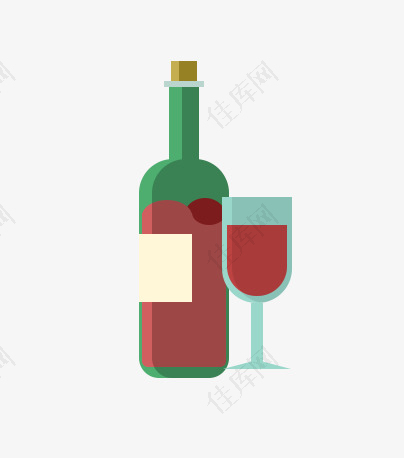 红酒和酒杯