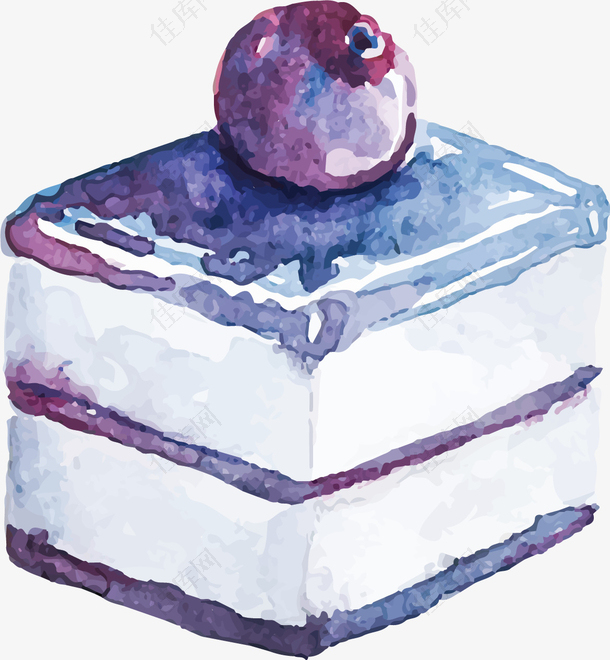 美味蓝莓方块蛋糕