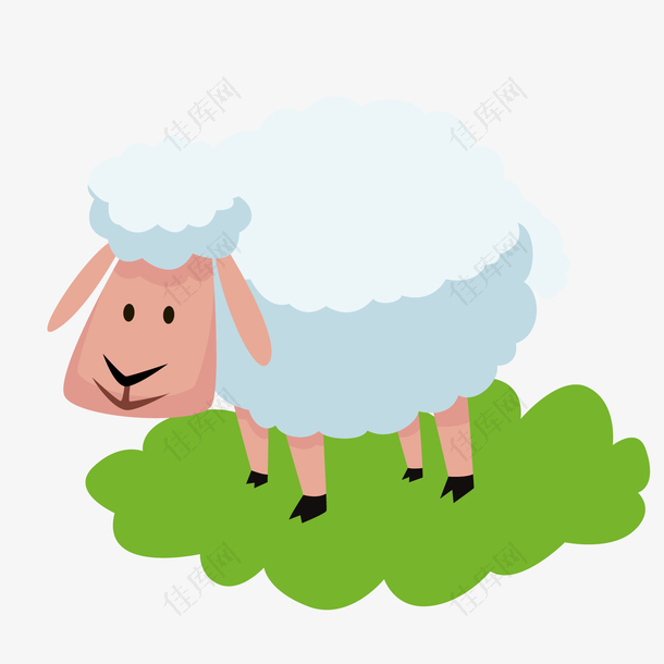 一只扁平化的绵羊