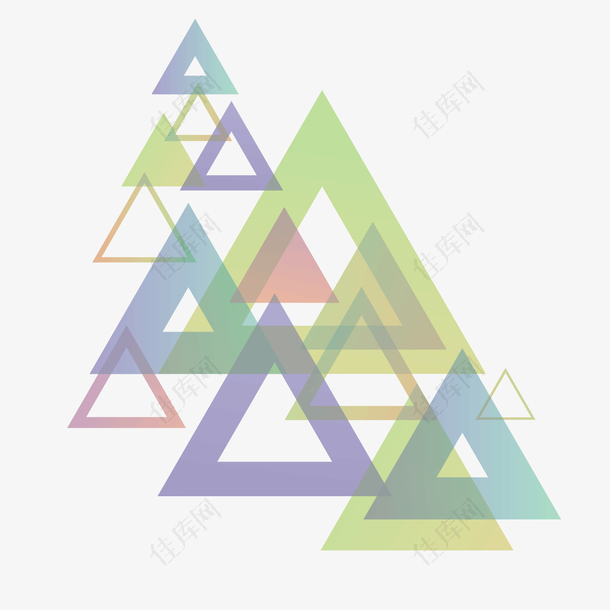 矢量彩色多层三角形