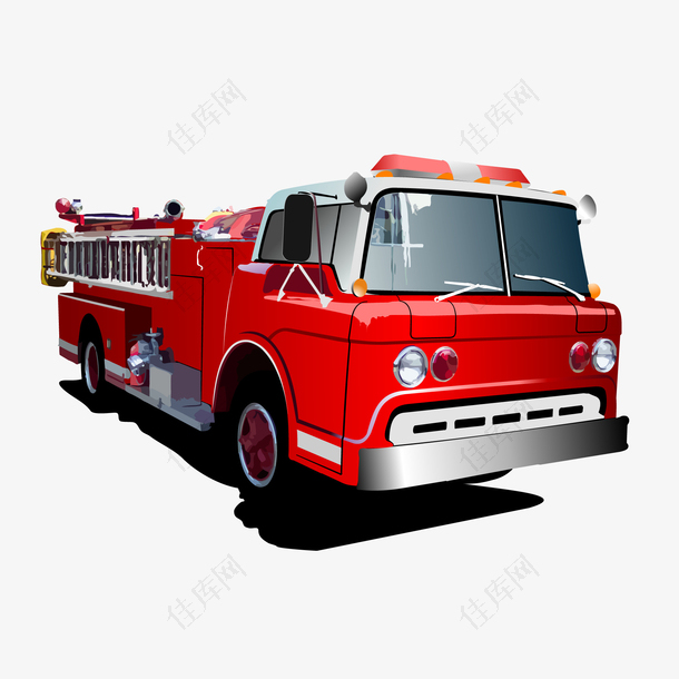 红色的消防车辆设计