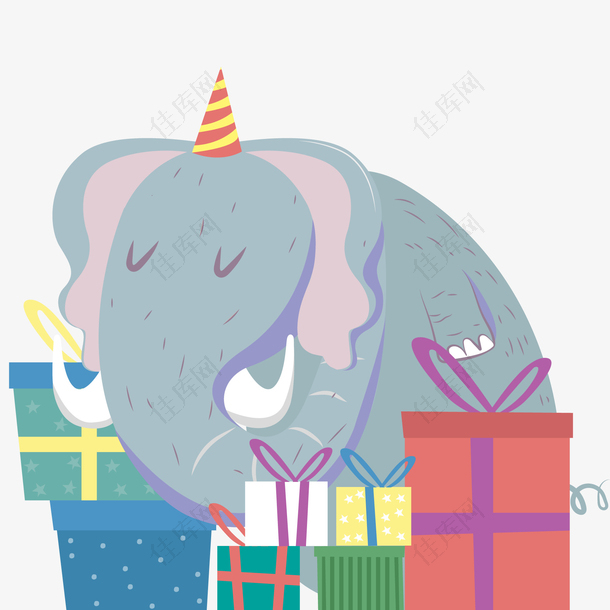 彩绘大象生日礼物设计
