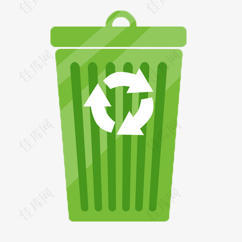 免抠环保绿色垃圾桶