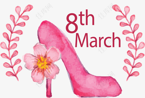 粉红色高跟鞋女人节