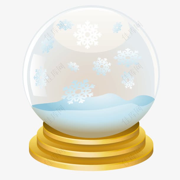 黄色底座玻璃雪景球体