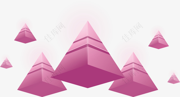 粉红立体三角柱花纹