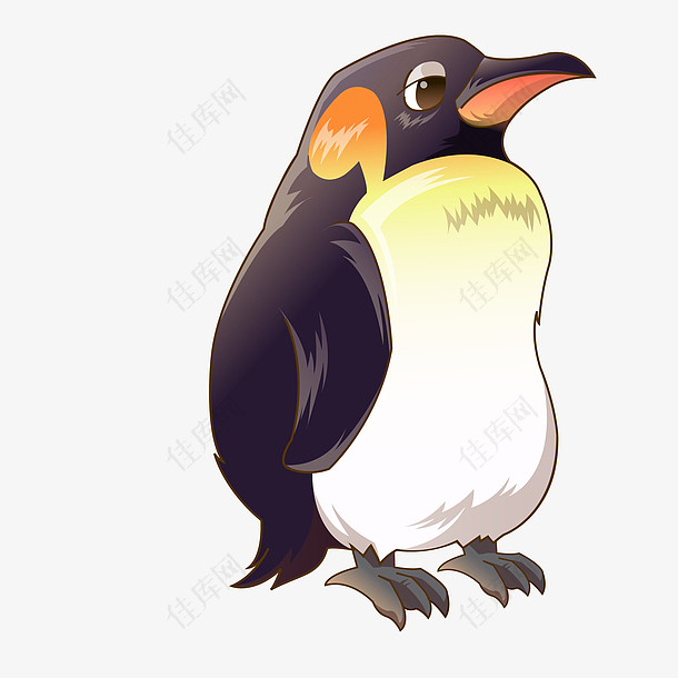 手绘南极企鹅动物设计