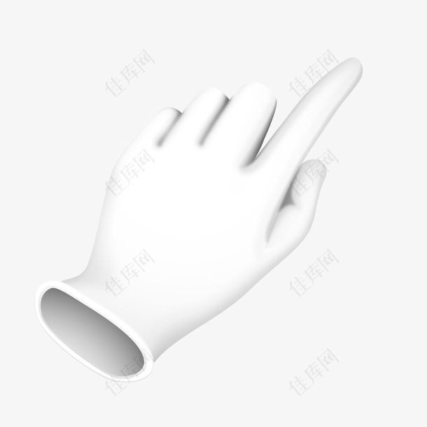 白色质感手套充气