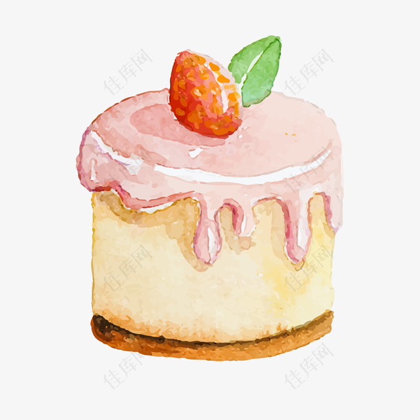 彩色圆角蛋糕食物元素