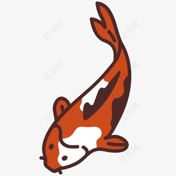 金鱼潜水手绘卡通鱼类