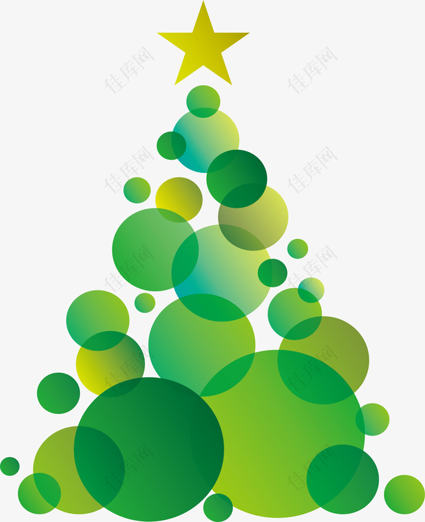 绿色圆圈圣诞树