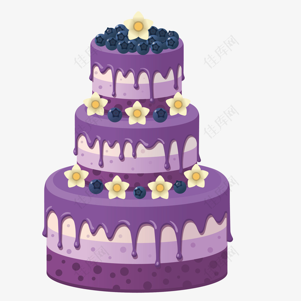 紫色奶油创意蛋糕