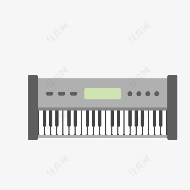 灰色的电子琴设计矢量图