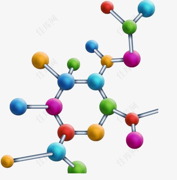 矢量彩色分子结构图