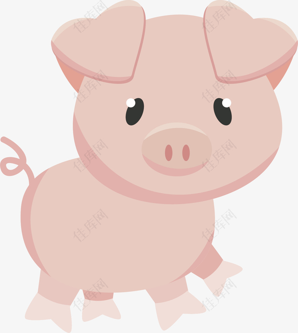 矢量图粉色的小猪