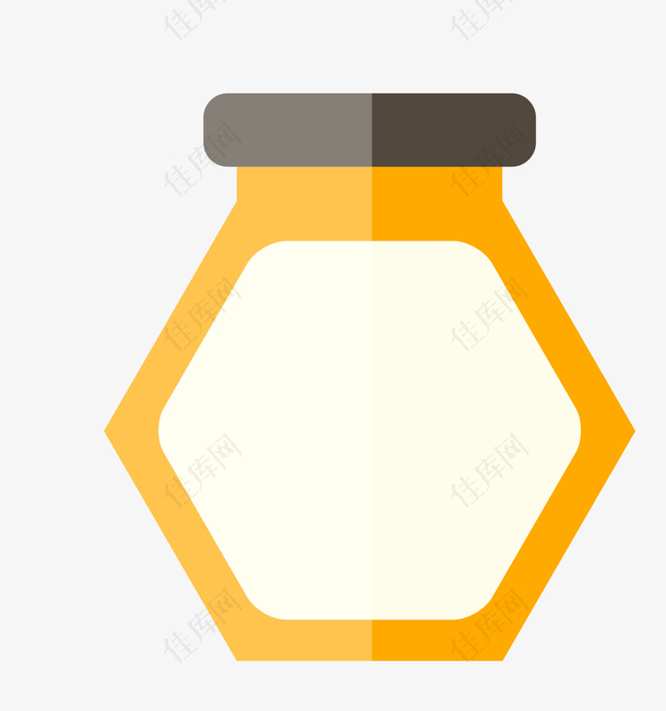 矢量卡通简洁扁平化蜂蜜瓶子