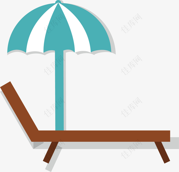 矢量图棕色沙滩椅