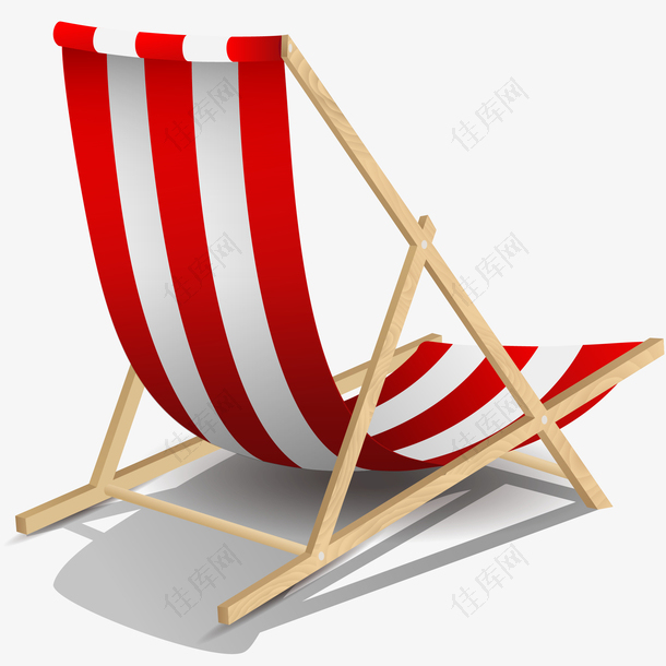 彩色沙滩椅矢量插画