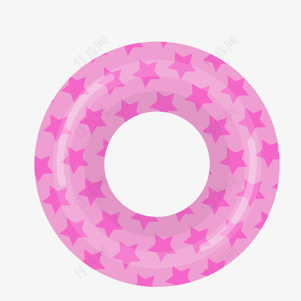 矢量粉色星星创意游泳圈