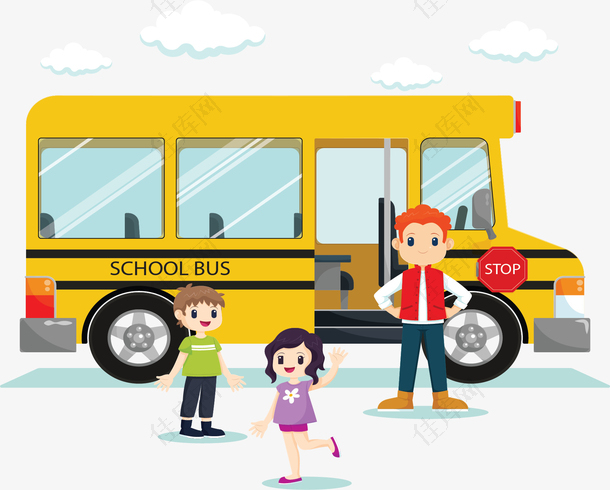 开学乘坐校车上学