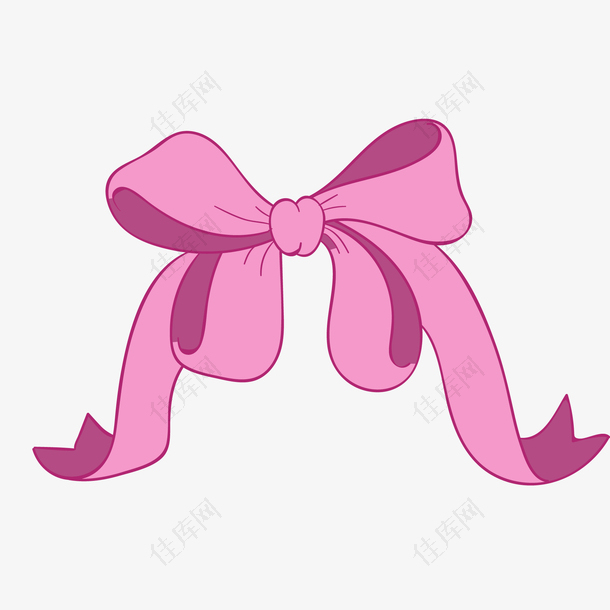 粉红色的手绘蝴蝶结