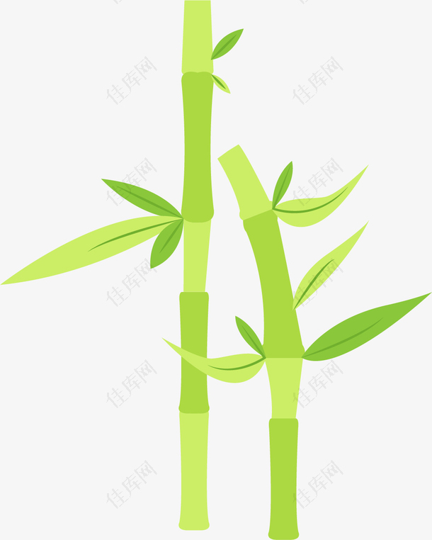 绿色竹节矢量卡通竹子