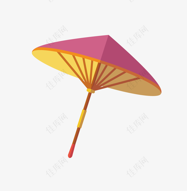 唯美粉色伞的矢量图