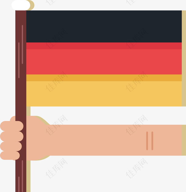 手里拿着德国国旗