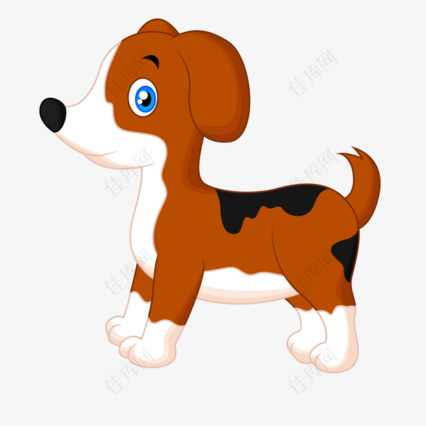 卡通可爱的宠物小狗侧面设计
