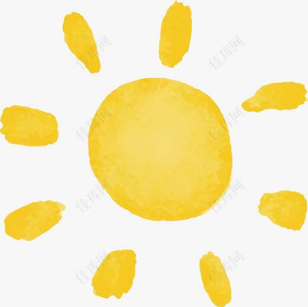 水彩太阳插画设计