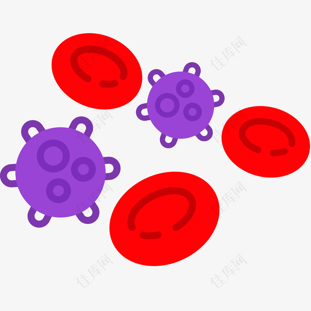 红细胞和病毒插画