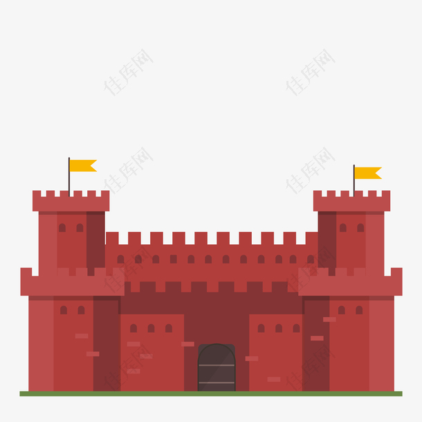 红色城堡矢量