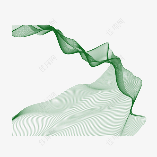 矢量绿色立体渲染曲线