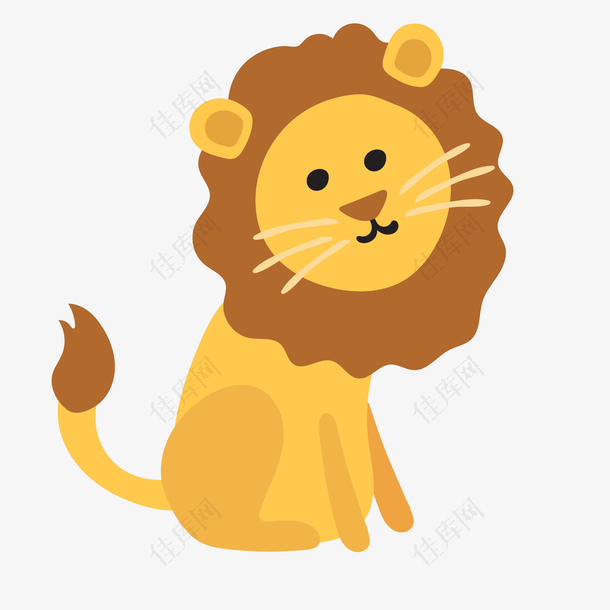 卡通黄色的狮子动物设计