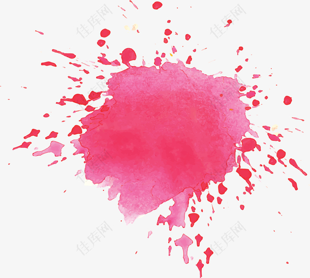 粉红色水彩泼墨效果