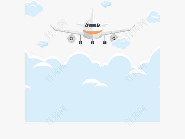 空中飞行的白色飞机