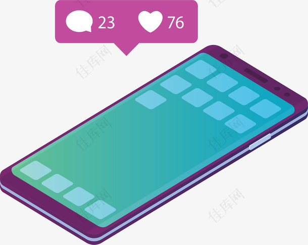 紫色手机消息气泡
