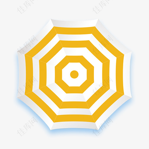 黄色纹理遮阳伞元素
